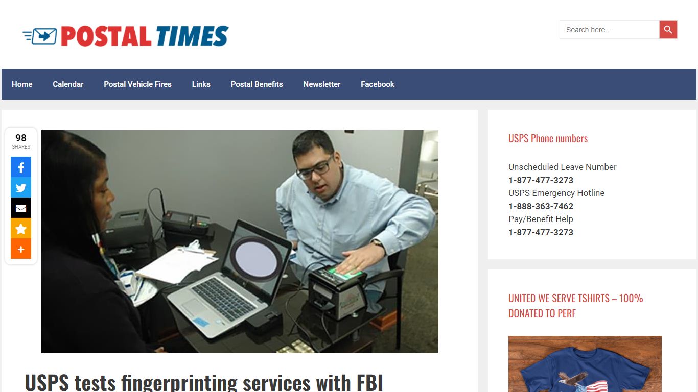 USPS tests fingerprinting services with FBI - Postal Times